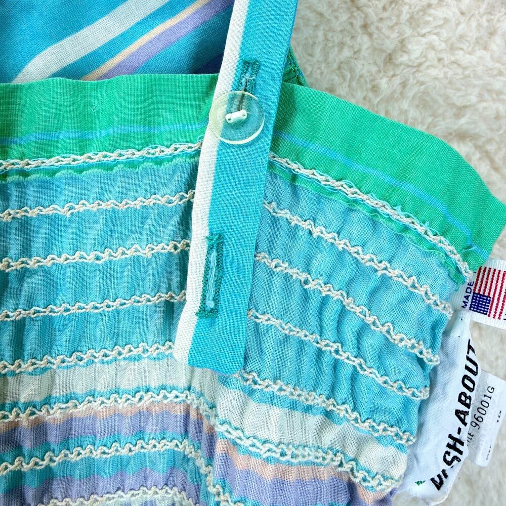 Dash-About Striped Belted Sleeveless Cotton Dress Midi Multicolor Women Size 10 - Picture 9 of 14
